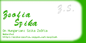 zsofia szika business card